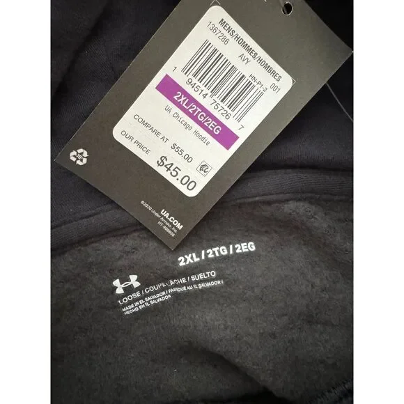 Under Armour NWT Sz XXL Black Chicago Hoodie - Picture 3 of 11